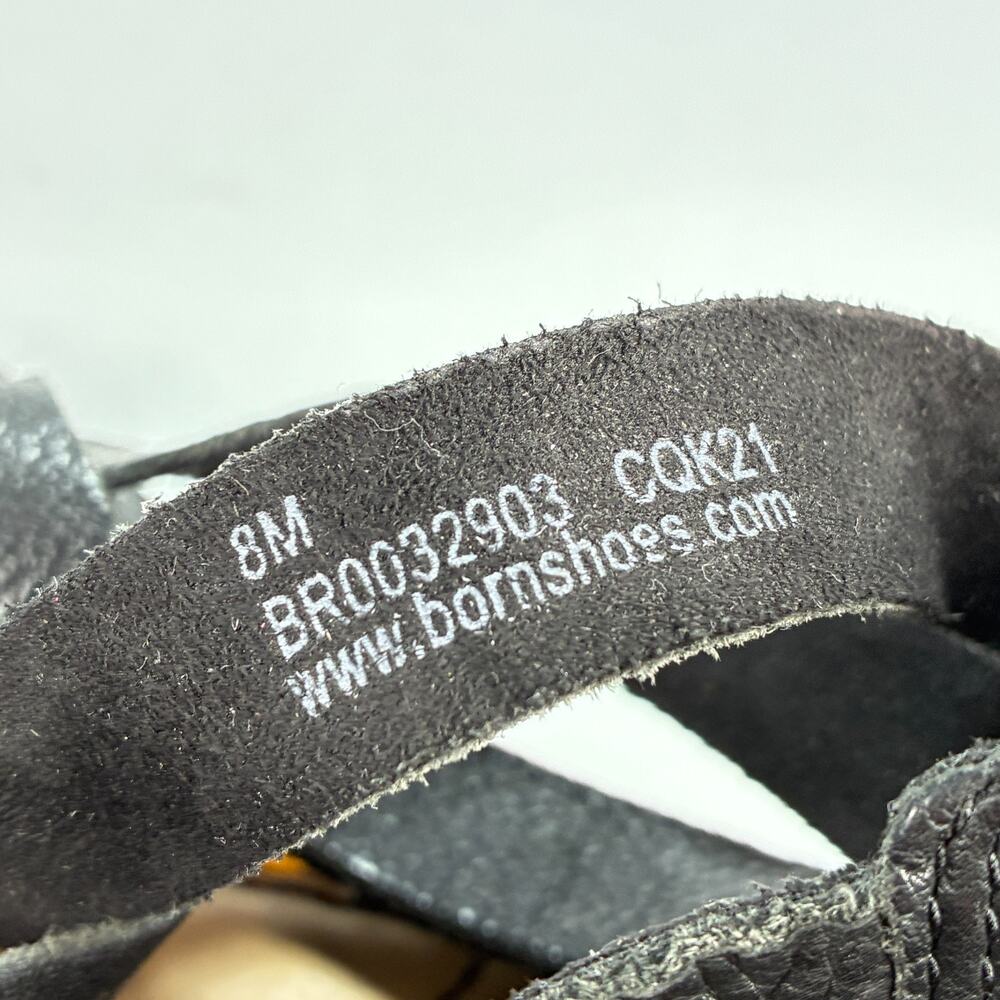 Born Iwa Woven Black Leather Flat Gladiator Back Zipper Sandals Women's Size 8M - Picture 9 of 10
